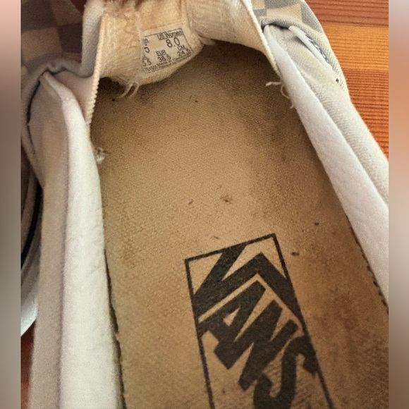 Vans Light Grey Checker slip sneakers women’s size 8 - Picture 7 of 10